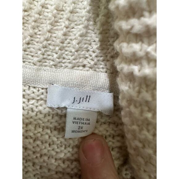 J.Jill Women's Cream Chenille Cowl Neck Pullover chunky Sweater Size 2X - Picture 2 of 7